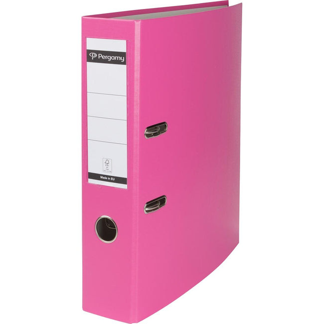 Pergamy - Ordner, für ft A4, aus PP und Papier, ohne Schutzkante, Rücken 7,5 cm, rosa