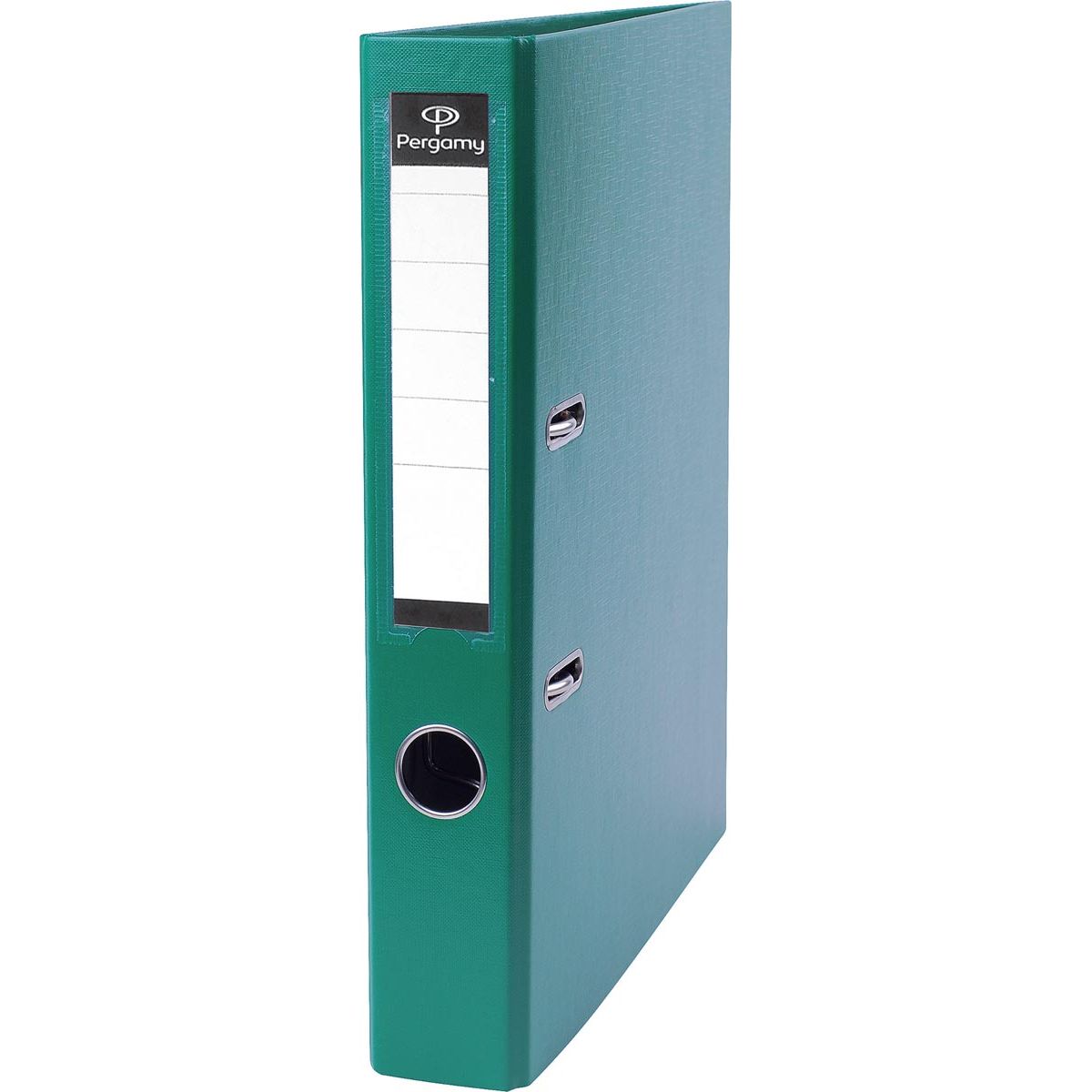 Pergamy - classeur, pour ft A4, en PP et papier, sans bord de protection, dos de 5 cm, vert
