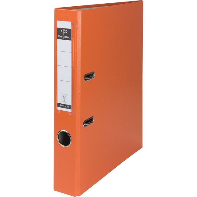Pergamy - Ordner, für ft A4, aus PP und Papier, ohne Schutzkante, Rücken 5 cm, orange
