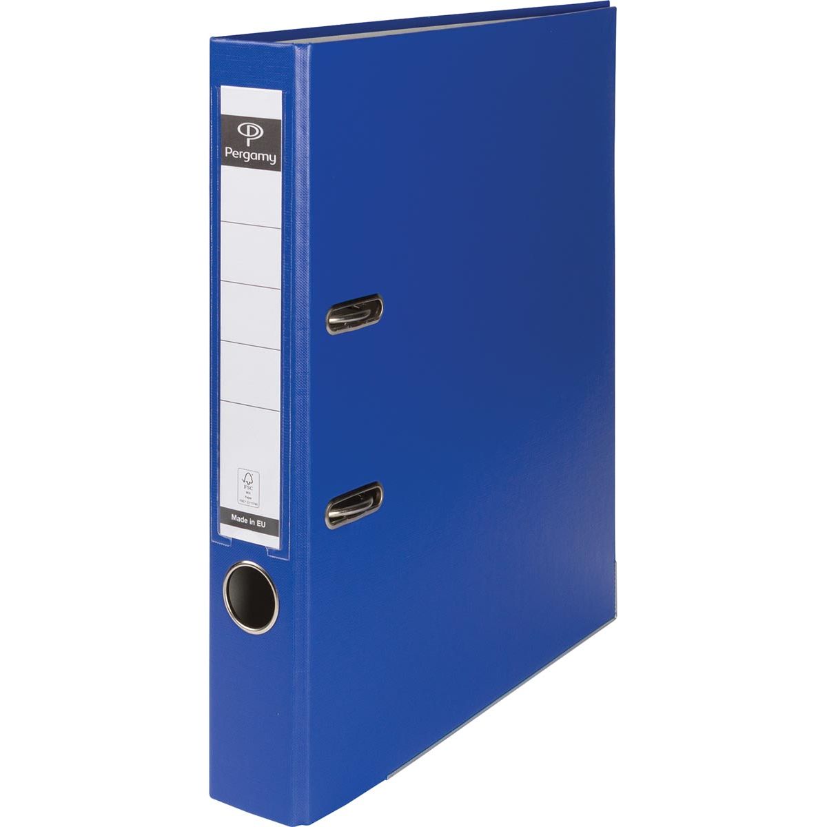 Pergamy - classeur, pour ft A4, en PP et papier, avec bord de protection, dos de 5 cm, bleu