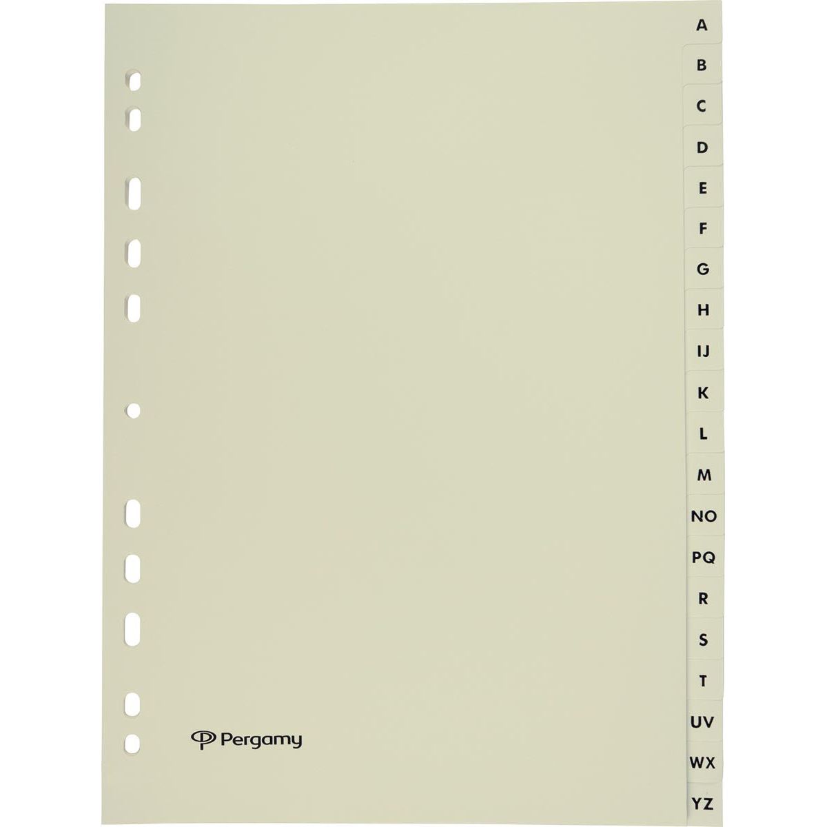 Tabs Pergamie-Pergamie, Ft A4, de Cardboard, A-Z, perforation de 11 trous, beige