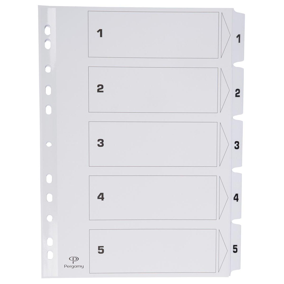 Pergamie – Register mit Registerblatt, ft A4, 11-fach gelocht, Karton, Set 1-5