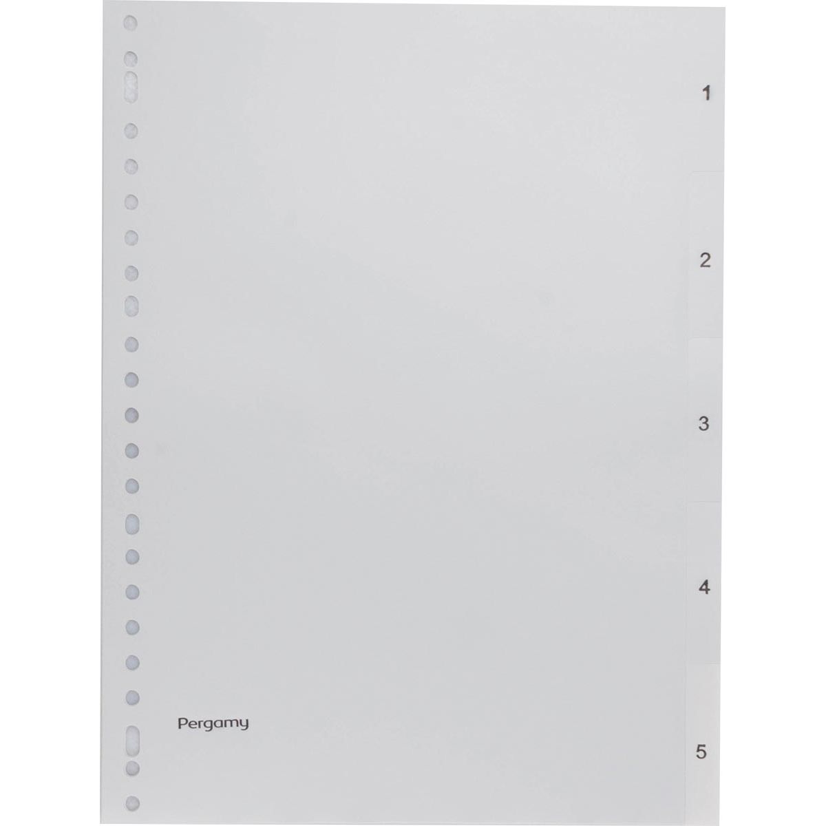 Pergamie - Registerblätter, ft A4, 23-Loch-Perforation, graues PP, Set 1-5