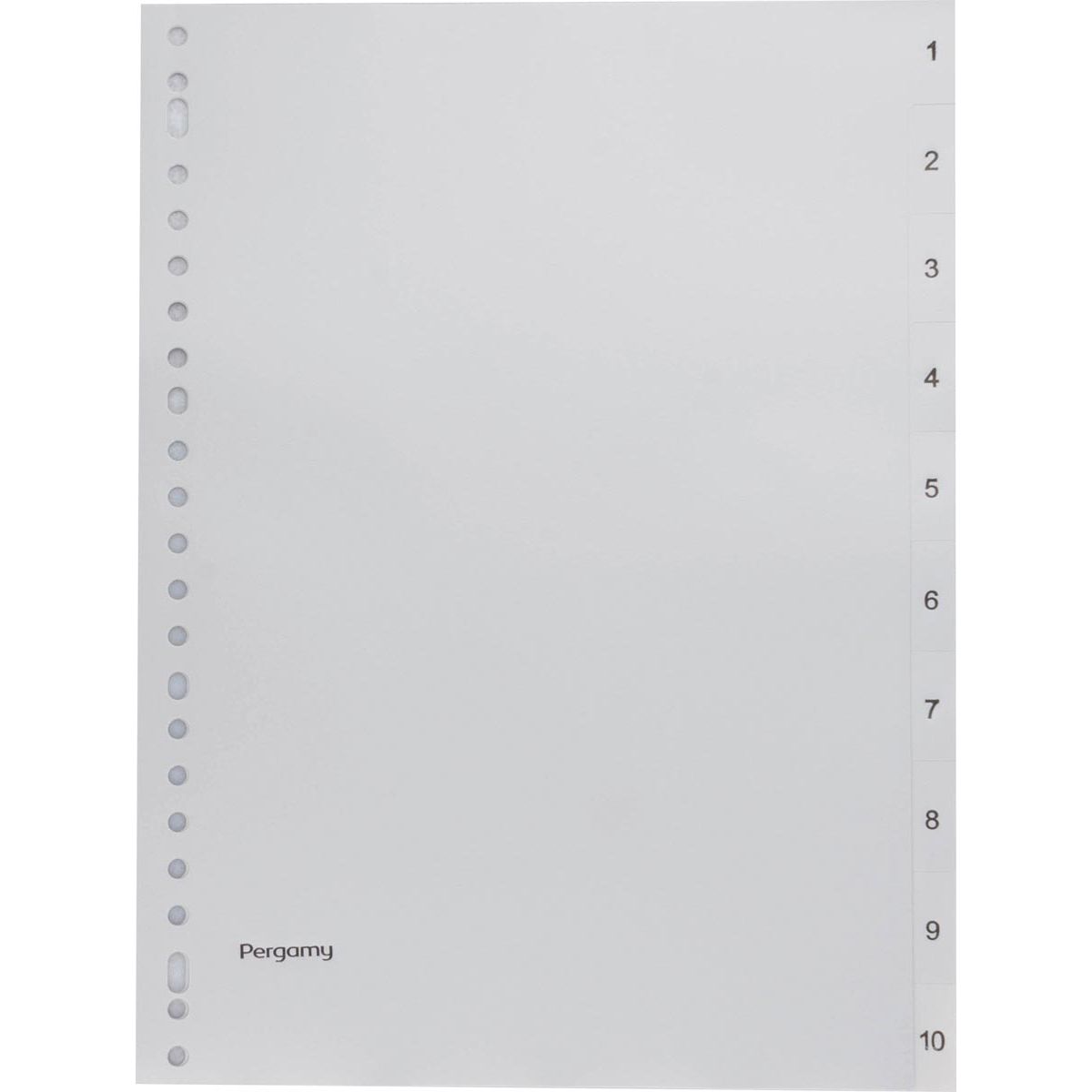 Pergamie - Registerblätter, ft A4, 23-Loch-Perforation, graues PP, Set 1-10