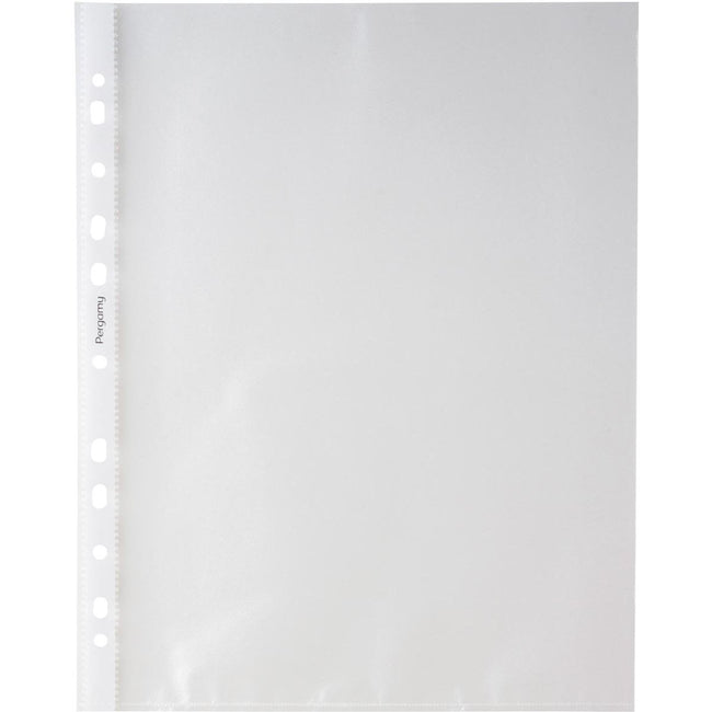 Pergamie – perforierte Ausstellungstasche, ft A4, 11-Loch-Perforation, genarbtes PP mit 50 Mikron, Packung mit 100 Stück