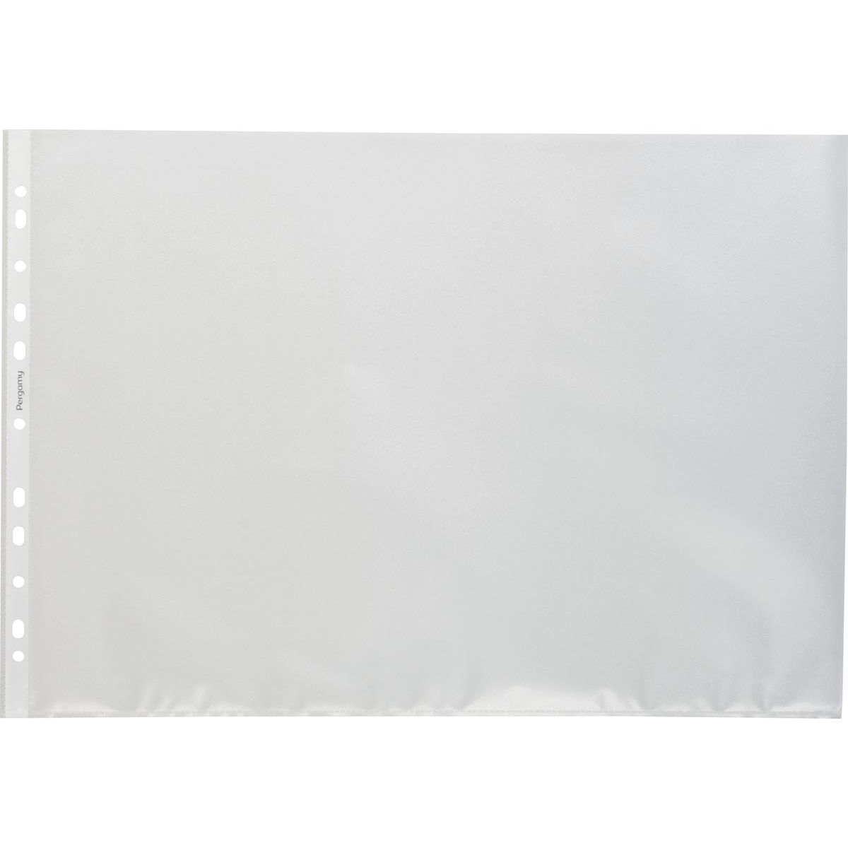 Pergamy - sac de présentation perforé, ft A3 paysage, perforation 11 trous, PP grainé, paquet de 100 pièces