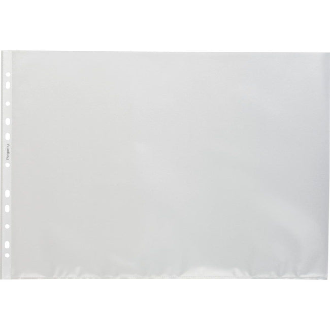 Pergamy - perforierte Ausstellungstasche, A3 quer, 11-Loch-Perforation, genarbtes PP, Packung à 100 Stück