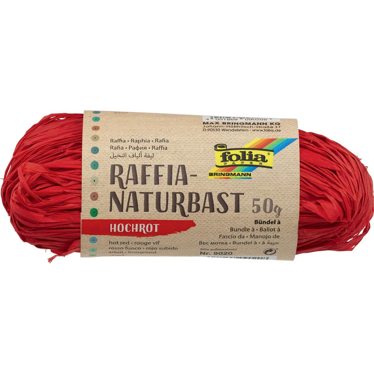 Folia -   raffia donkerrood