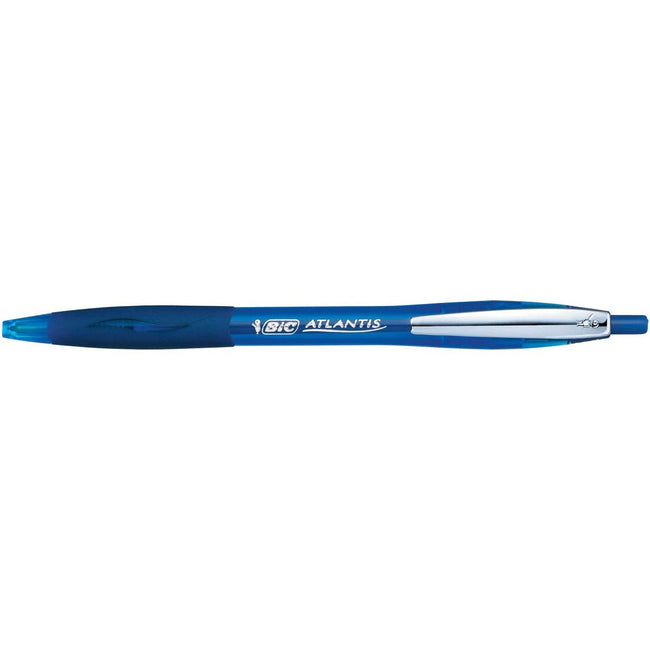 Bic - stylo à bille Atlantis Soft 1 mm, bleu