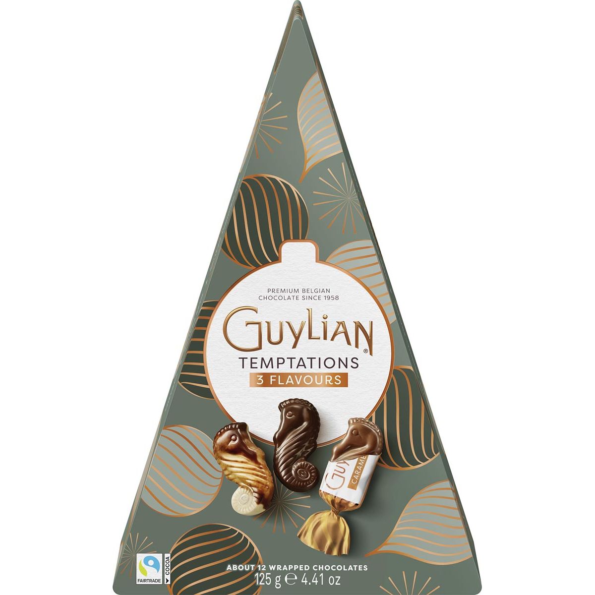Guylian - Mélange Tentations chocolat, Sapin de Noël, boîte de 125 g