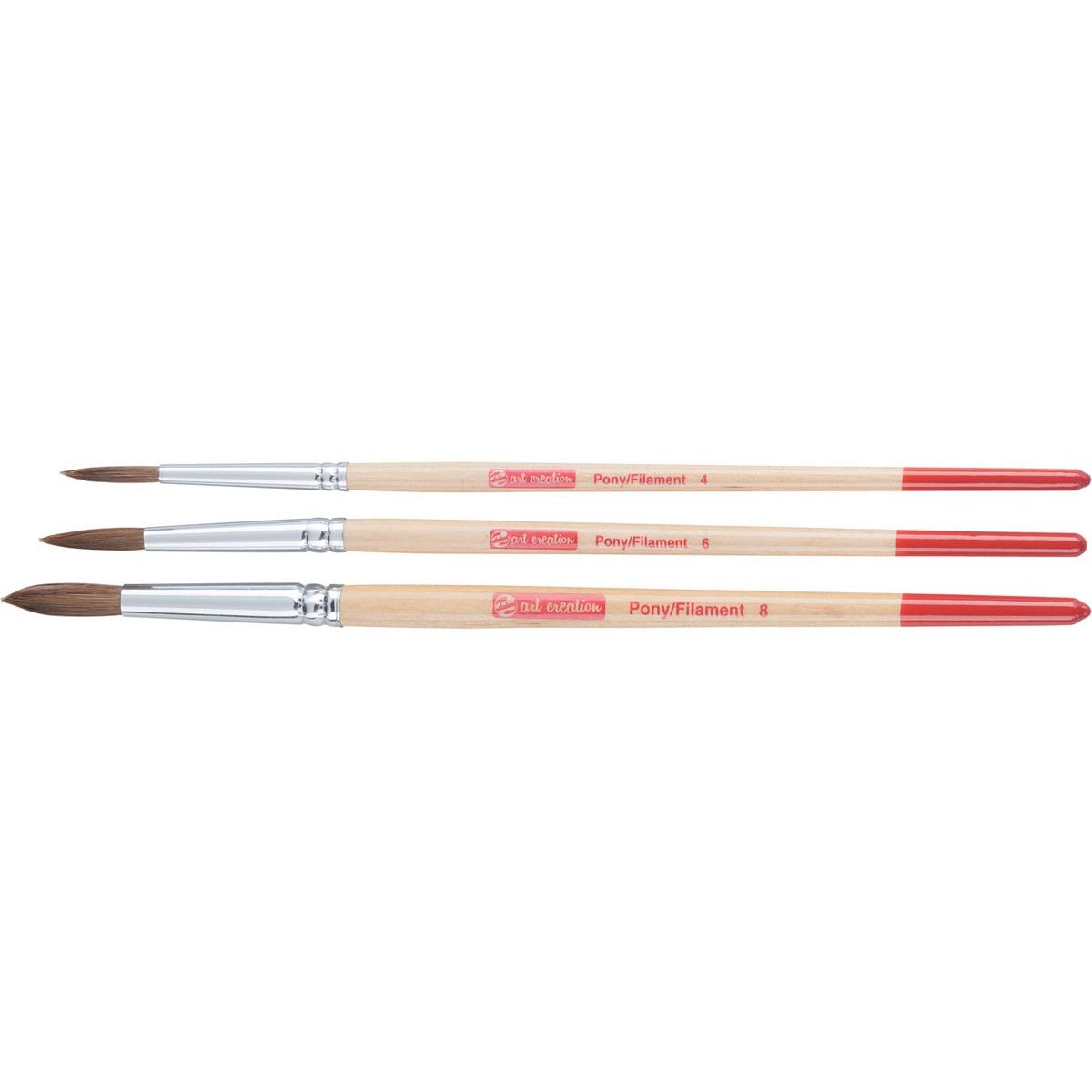 Talens Art Creation -  Art Creation aquarelpenselenset ponyhaar en polyester, set met 3 penselen