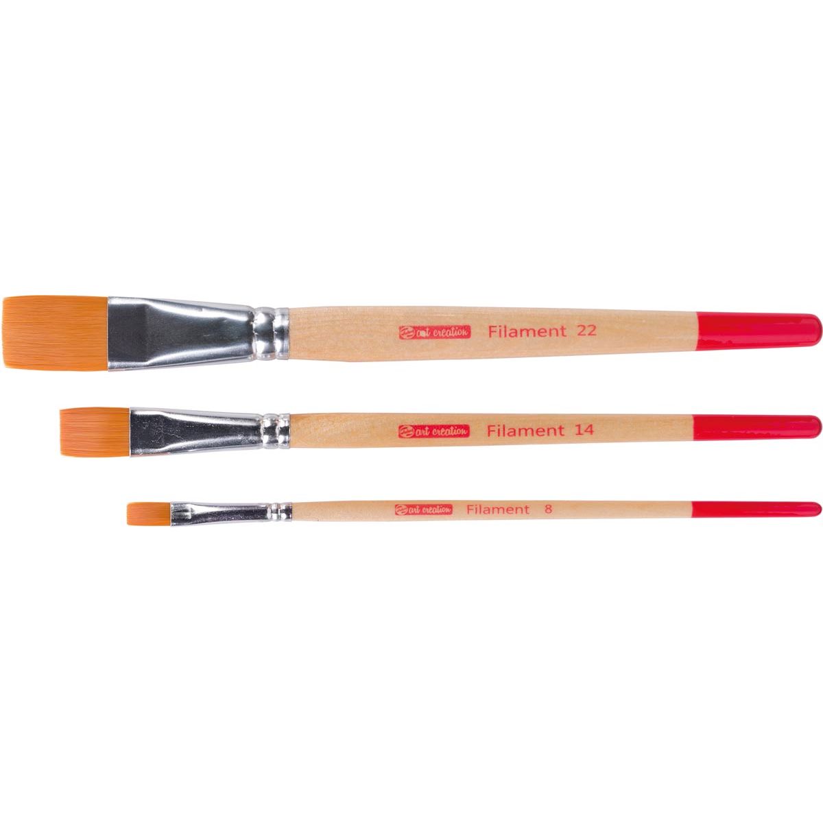 Talens Art Creation -  Art Creation aquarelpenselen polyester plat, set van 3 penselen