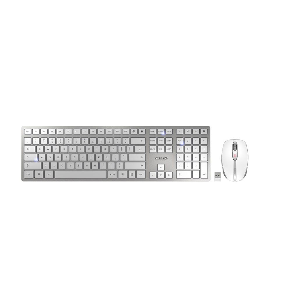 CHERRY -   DW 9100 SLIM toetsenbord Inclusief muis Universeel RF-draadloos + Bluetooth QWERTY Amerikaans Engels Zilver