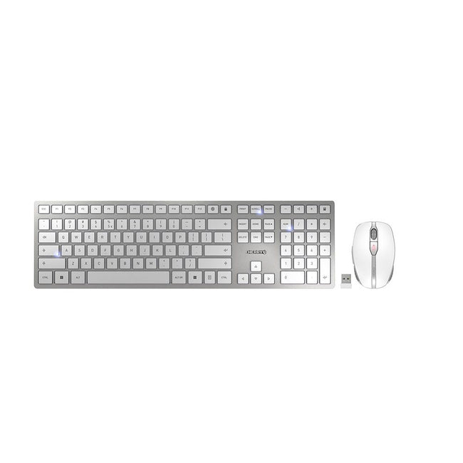 CHERRY -   DW 9100 SLIM toetsenbord Inclusief muis Universeel RF-draadloos + Bluetooth QWERTY Amerikaans Engels Zilver