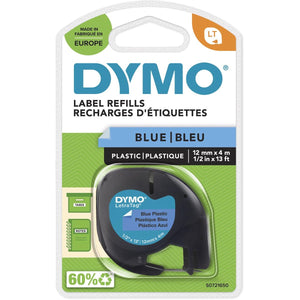 Dymo -  LetraTAG e 12 mm, plastic blauw