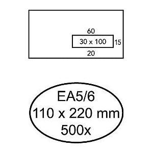 Quantore - Enveloppe 110x220 mm Fenêtre 3x10cm à droite 500 pièces