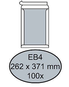 Quantore - enveloppe Bordrug EB4 262x371mm selfkl. Blanc 100 pièces