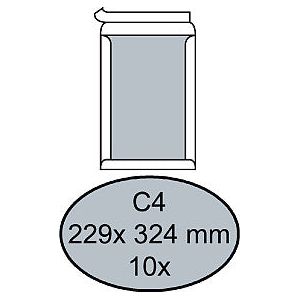 Quantore - enveloppe Bordrug C4 229x324mm Self -Kl. Blanc 10 pièces | 15 pièces