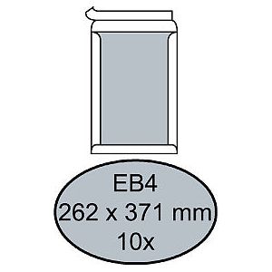 Quantore - enveloppe Bordrug EB4 262x371mm-Adhésive blanc 10 pièces