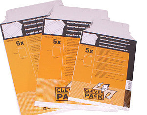 Cleverpack - Enveloppe A5 176x250 mm en carton blanc 5 pièces