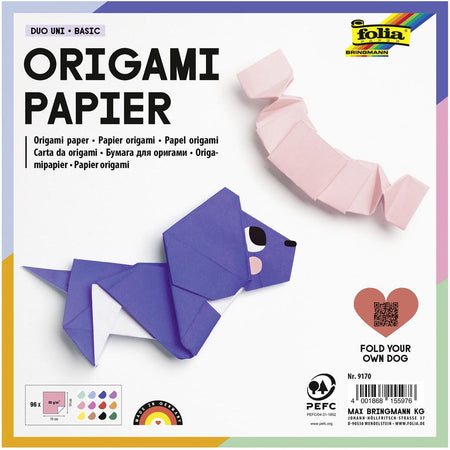 Folia -   vouwpapier, ft 19 x 19 cm, pak van 96 vel