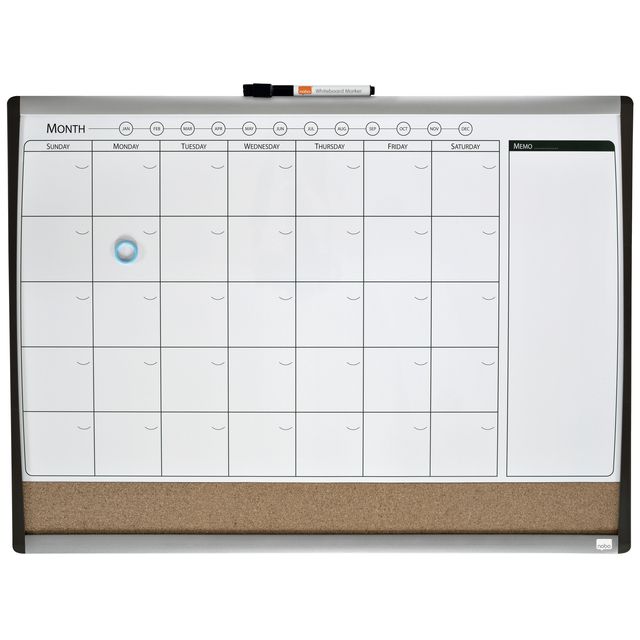 Nobo – Magnetischer Whiteboard-Planer mit Kork-Pinnwand, 58,5 x 43 cm