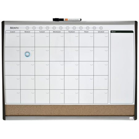 Nobo – Magnetischer Whiteboard-Planer mit Kork-Pinnwand 58,5 x 43 cm | 6 Stück
