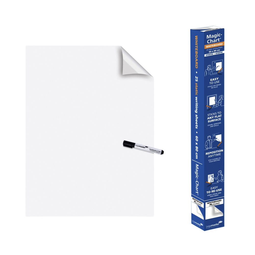 Legamaster - Tableau blanc Magic-Chart 600x800mm blanc 25 feuilles | 4 pièces