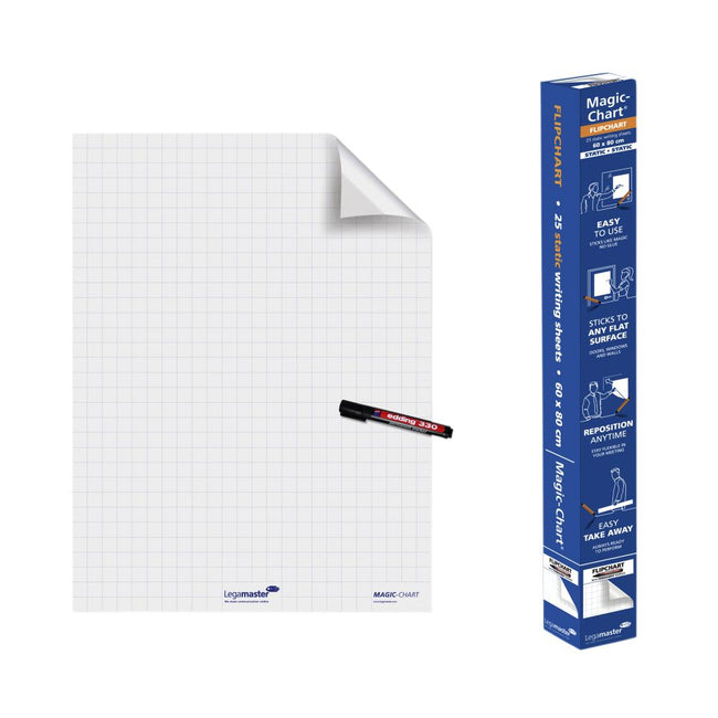 Legamaster -  Magic chart  flip 600x800mm wt ruit 25v | 4 stuks