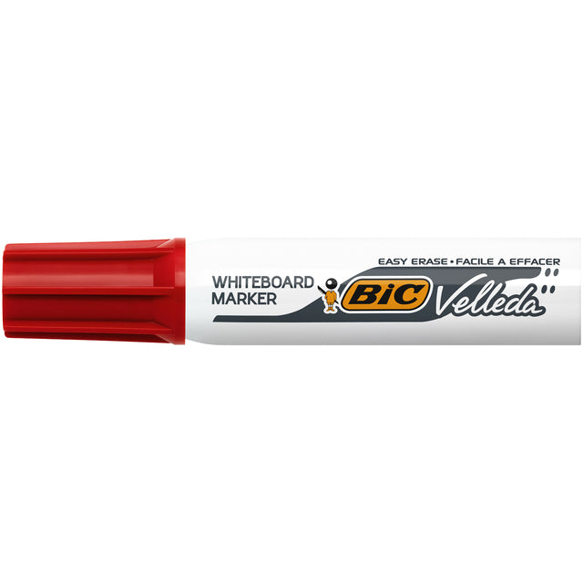 Bic - Marqueur pour tableau blanc Velleda 1781 diagonal grand rouge | 12 pièces