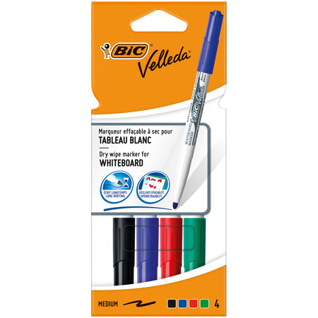 Bic - Marqueur pour tableau blanc 1744 rond m assorti | 6 pièces