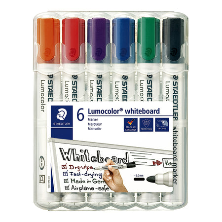 Staedtler - Marqueur pour tableau blanc Lumocolor 351 lot de 6 pièces standard assortis | 5 pièces