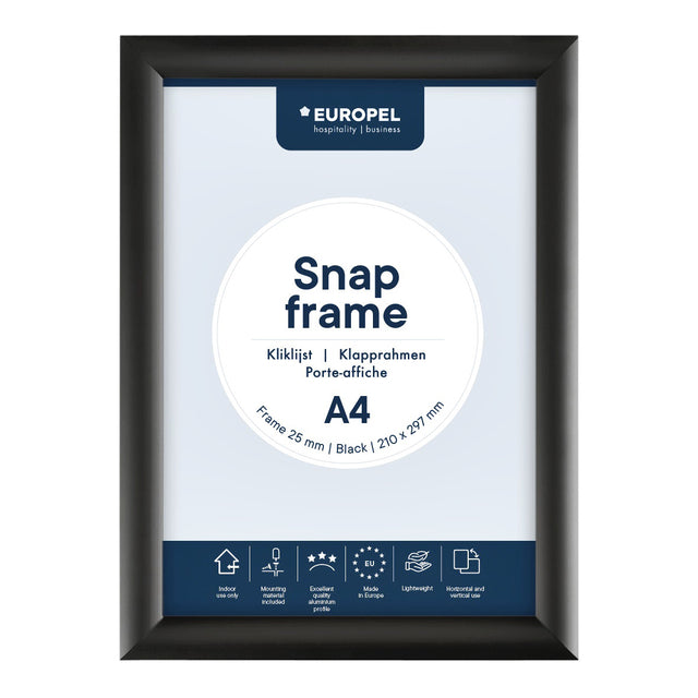 Europel - Klapprahmenhülle A4 25mm schwarz