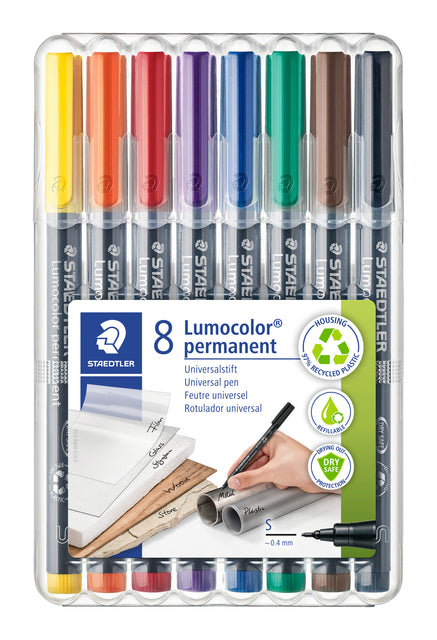 Staedtler - Filzstift Lumocolor 313 permanent S Set à 8 Stück sortiert