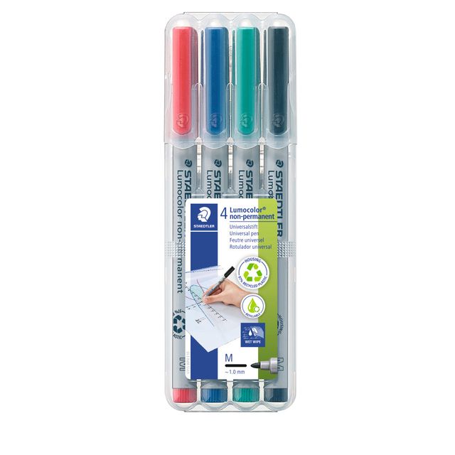 Staedtler - Feutre Lumocolor 315 non permanent M lot de 4 pièces assorties