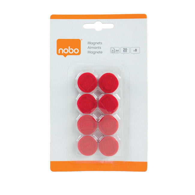 Nobo - Magnet 20mm rot 8 Stück