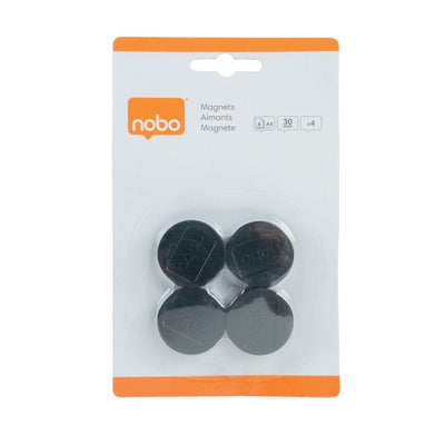 Nobo - Aimant 30mm noir 4 pièces