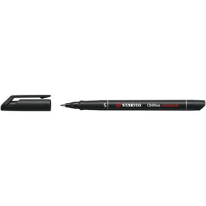 Stabilo -  OHPen, permanent marker, superfine 0.4 mm, zwart, per stuk | 10 stuks