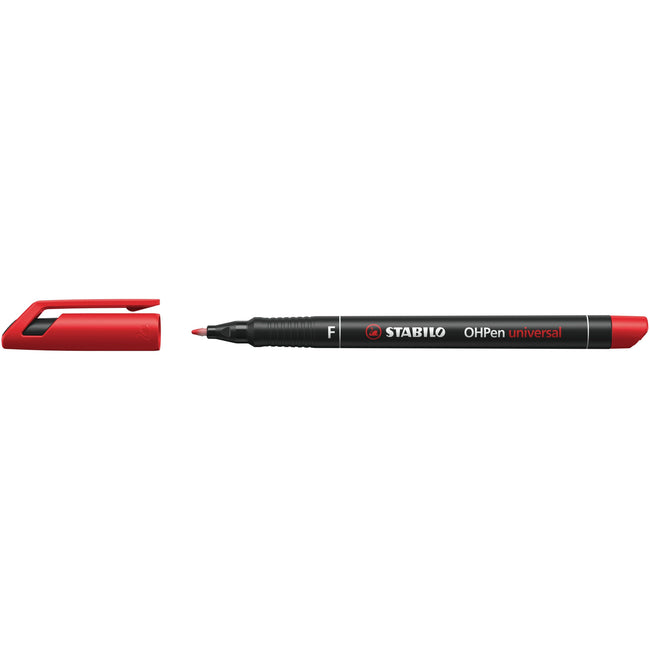 Stabilo -  OHPen, permanent marker, fine 0.7 mm, rood, per stuk | 10 stuks