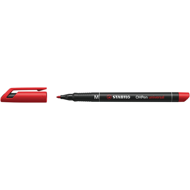 Stabilo - Feutre OHpen 843/40 permanent rond moyen rouge | 10 pièces