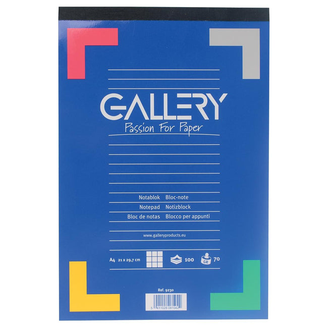 Gallery - Gallery schrijfblok, ft A4, geruit 5 mm, blok van 100 vel