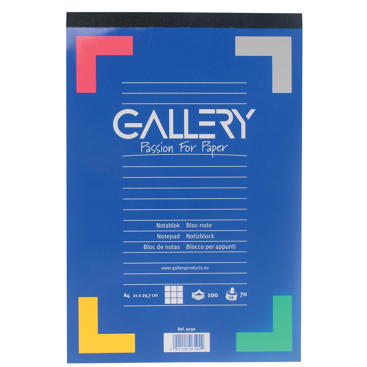 Gallery -   schrijfblok, ft A4, geruit 5 mm, blok van 100 vel