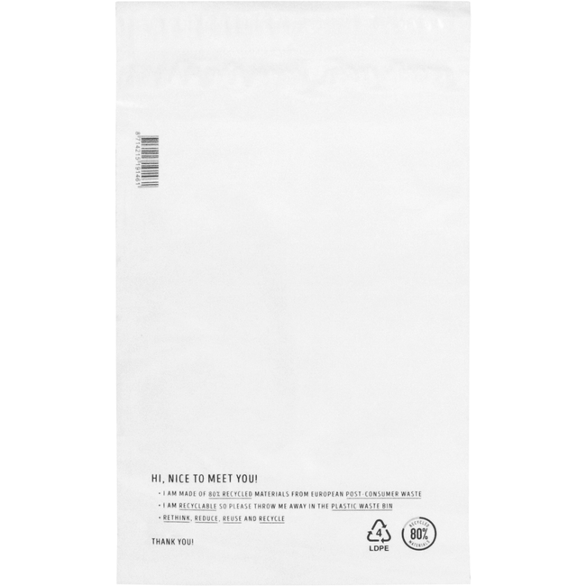 Klika -  Zak | Verzendzak | Gerecycled LDPE | 25x35cm | 65my | wit | 500 stuks