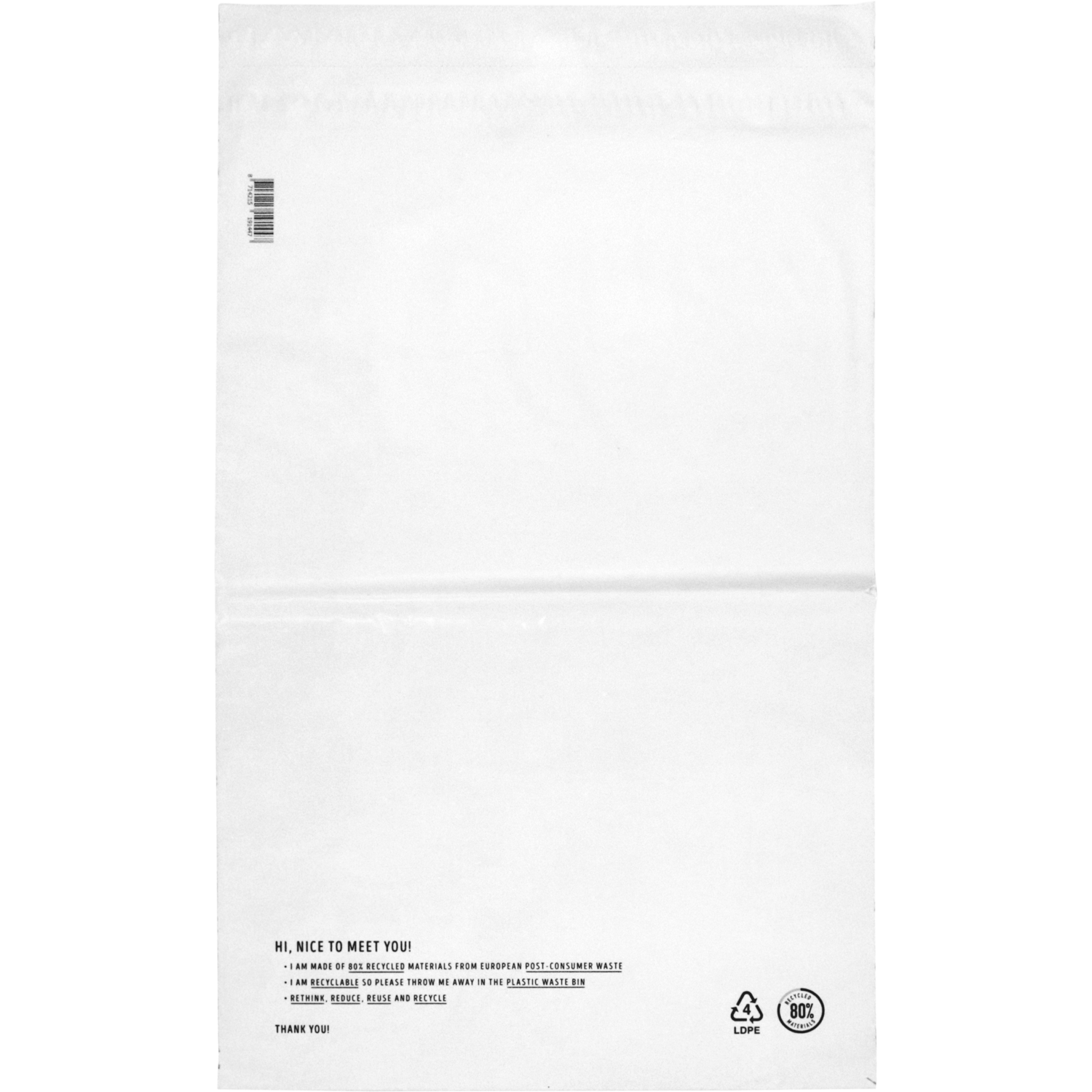 Klika - Sac | Sac d'expédition | PEBD recyclé | 36x54cm | 65my | blanc | 250 pièces