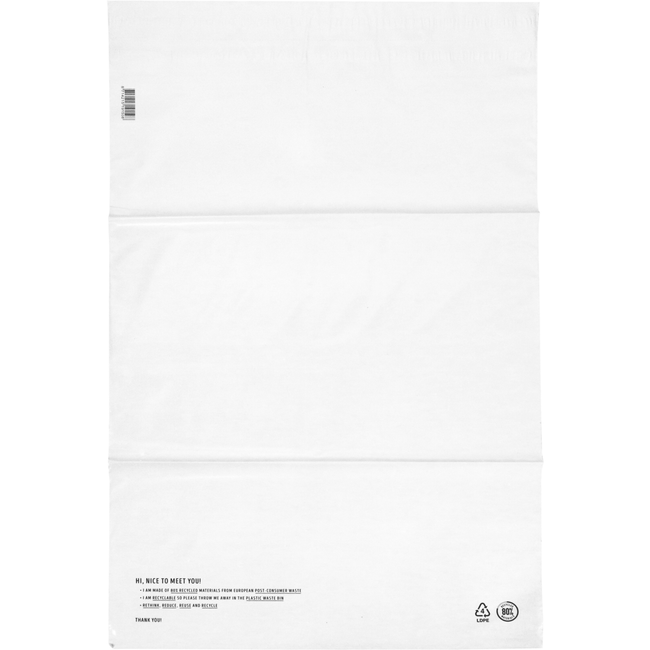 Klika - Sac | Sac d'expédition | PEBD recyclé | 50x70cm | 65my | blanc | 250 pièces