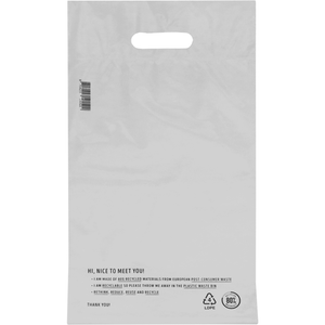 Klika -  Zak | Verzendzak met handvat | Gerecycled LDPE | 25x35cm | 65my | wit | 250 stuks