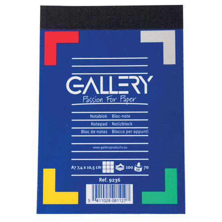 Gallery -   notitieblok, ft A7, geruit 5 mm, blok van 100 vel