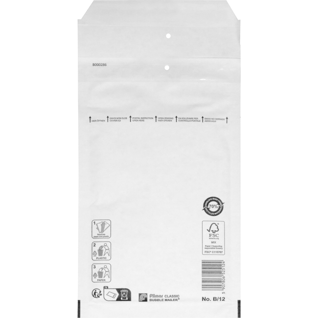 Klika - Enveloppe | enveloppe à bulles | 220x120mm | B | papier + PE | blanc | 200 pièces