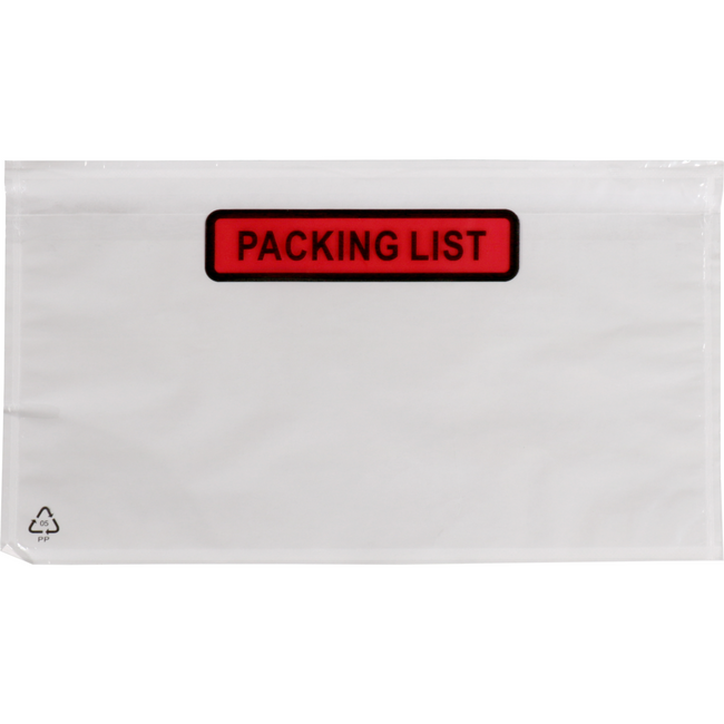 Docubags - Docubags 225x122mm - 235x132mm packing list 1000 stuks