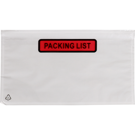 Docubags - 225x122mm 235x132mm liste de colisage 1000 pièces